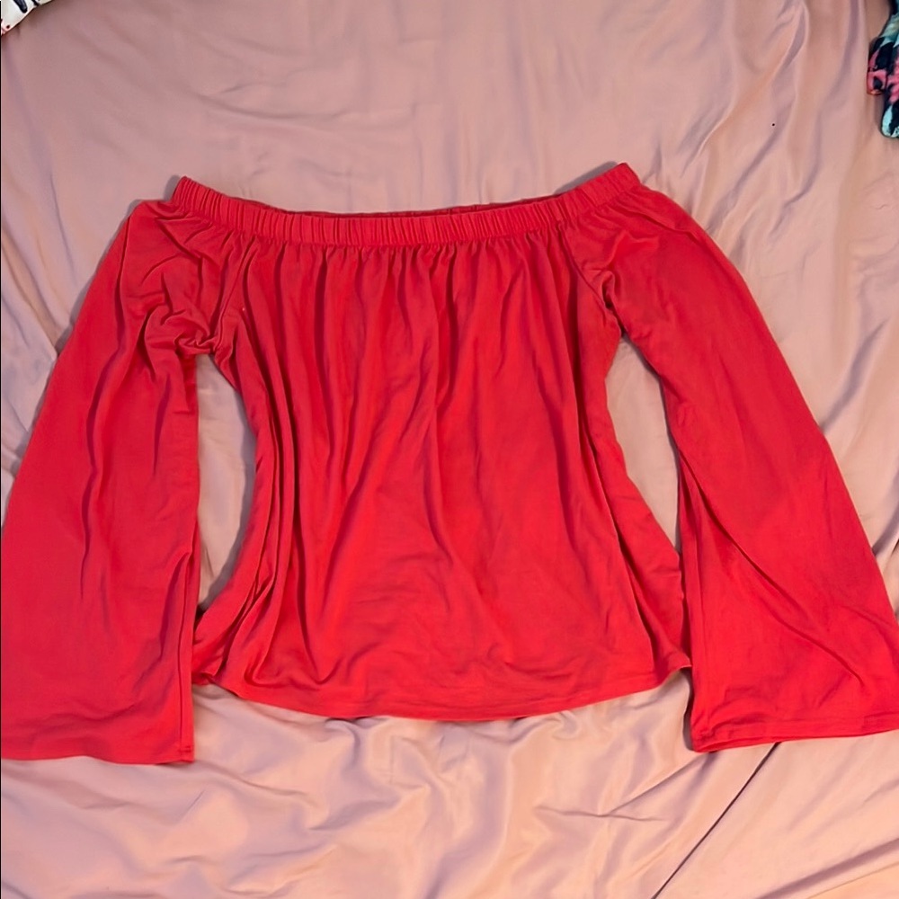 Women's Off-Shoulder Red Top